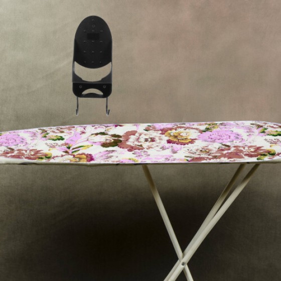 Tempat papan setrika dinding, bahan PBT hitam, 1 set